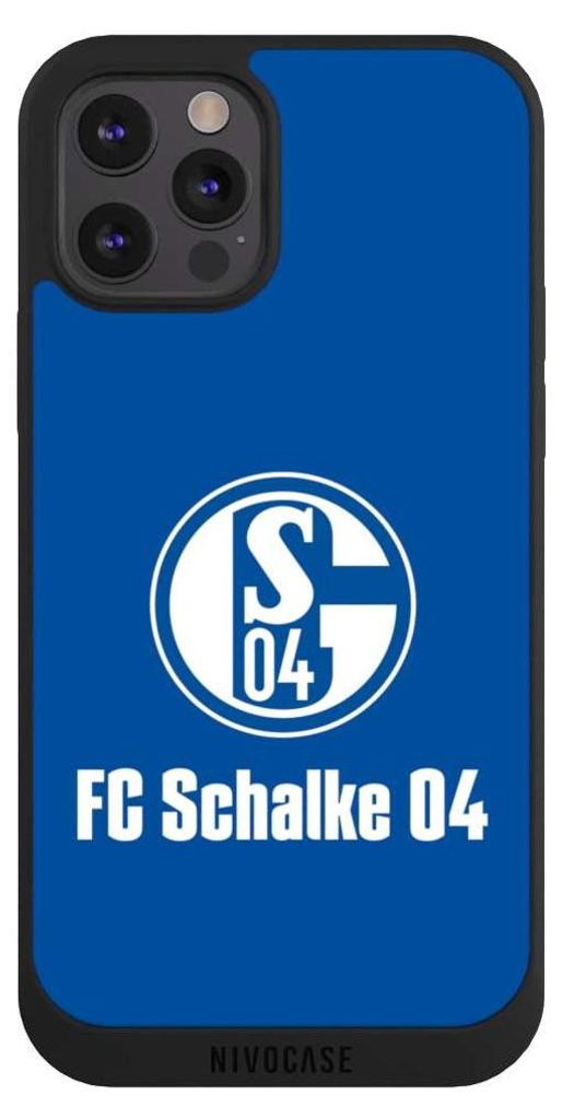 NIVOCASE Handyhülle für Apple iPhone 12 Pro Hülle NIVOpure Case Schwarz FC Schalke 04 Logo Offizielles Lizenzprodukt
