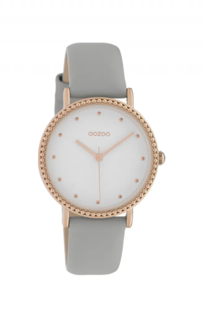 Montre Femme Oozoo Fine 34 mm Cadran Gris et Finitions Or Rose Chic