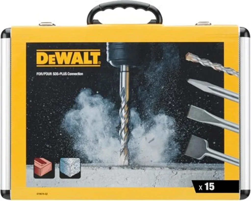 Kit DEWALT SDS-plus 15 Accessori: Scalpelli e Punte per Muro - 1