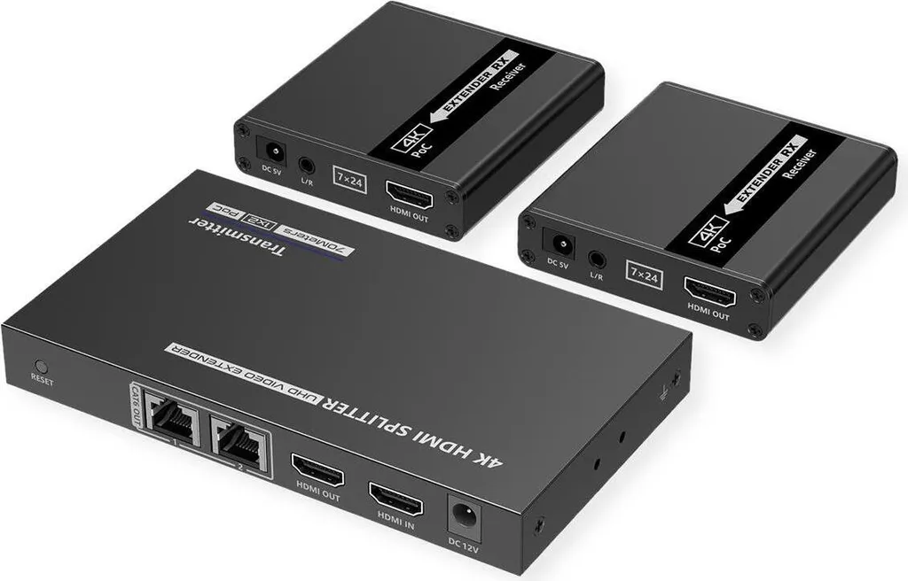 Répartiteur HDMI 3 sorties avec prolongateur RJ45 VALUE - Portée 40m