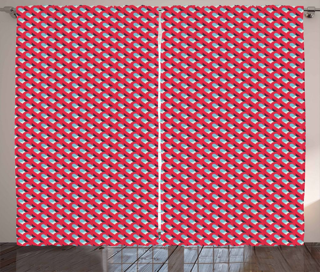 ABAKUHAUS Abstrakt Rustikaler Vorhang, Retro einfache Ornamente, Wohnzimmer Universalband Gardinen mit Schlaufen und Haken, 280 x 175 cm, Dunkle Ko...