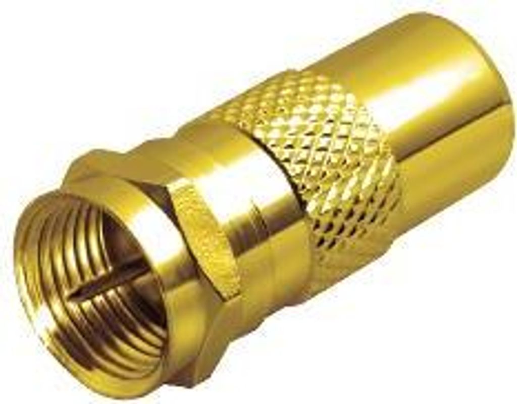 Kompaktadapter F-Stecker - Koaxstecker goldfarben 9,5 mm Produktbild 