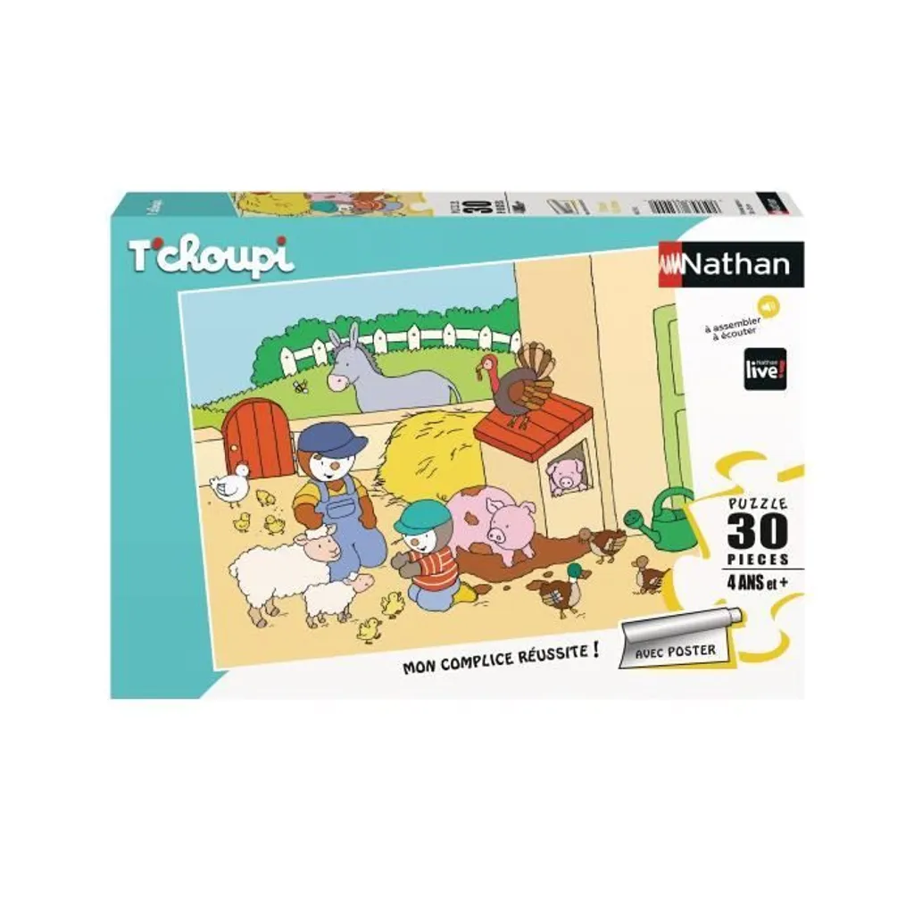 Puzzle T'choupi ferme 30 pièces Ravensburger avec carton épais durable