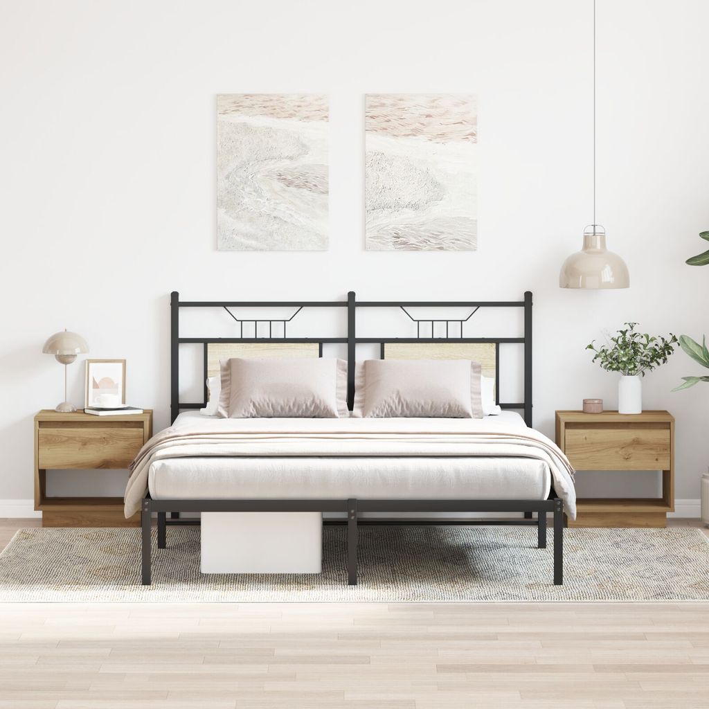 Möbel Nachttische 2 Stk. Artisan Eiche 45x34x47 cm Holzwerkstoff - Nachttische & -schränke 863336