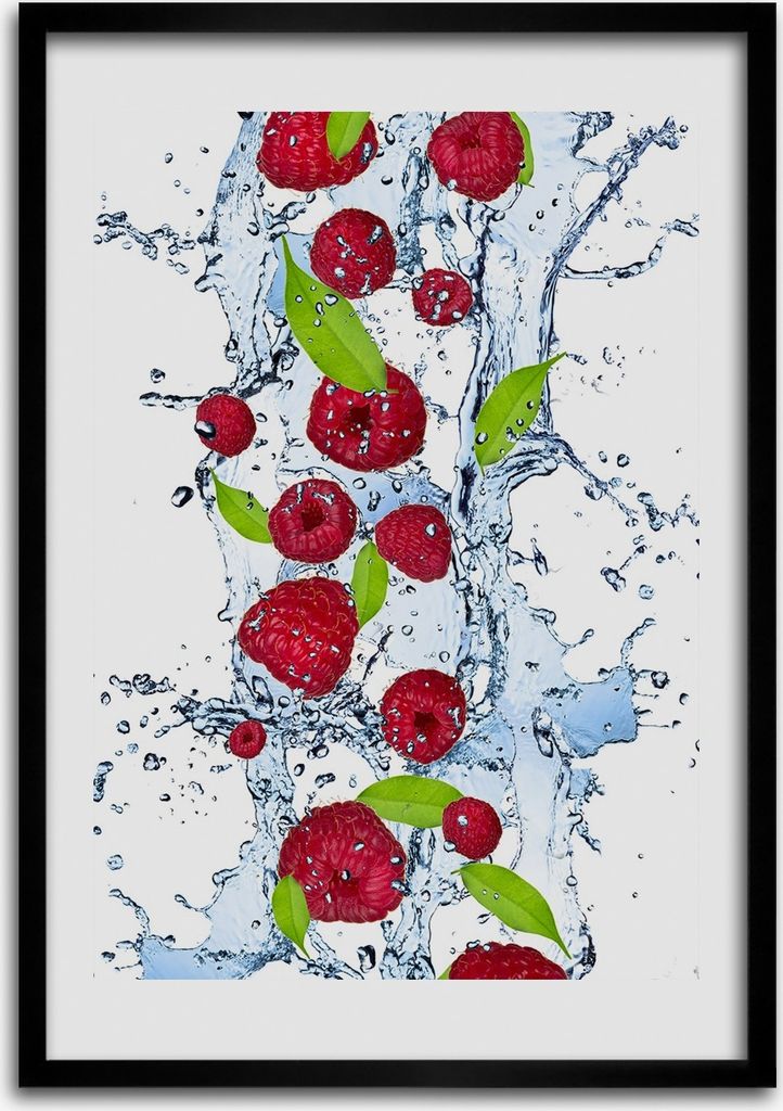 Bild - Bilderrahmen - Foto - 70 cm x 100 cm - MDF - Rahmen - Wandkunst - Himbeeren