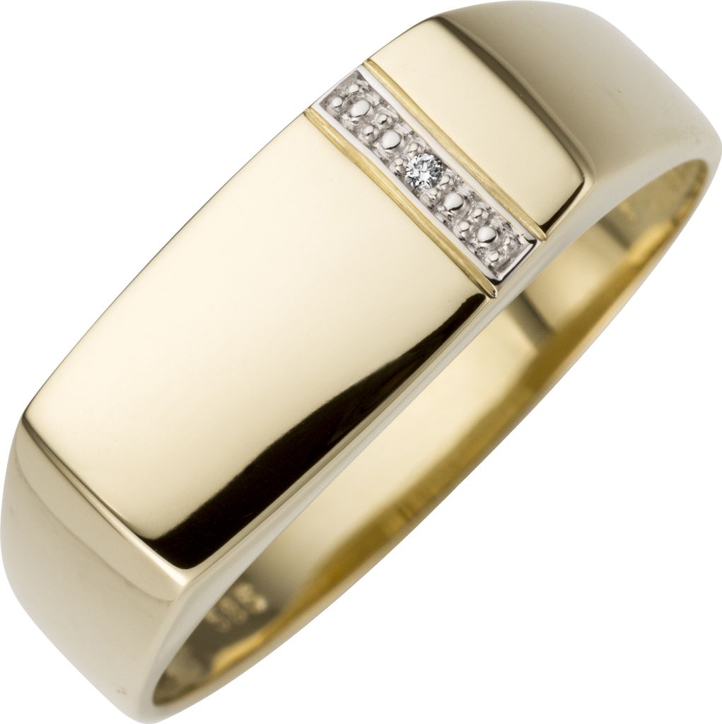 Gr. 68 Herren Ring 0,005ct 585 Gold Gelbgold 1 Diamant Produktbild 