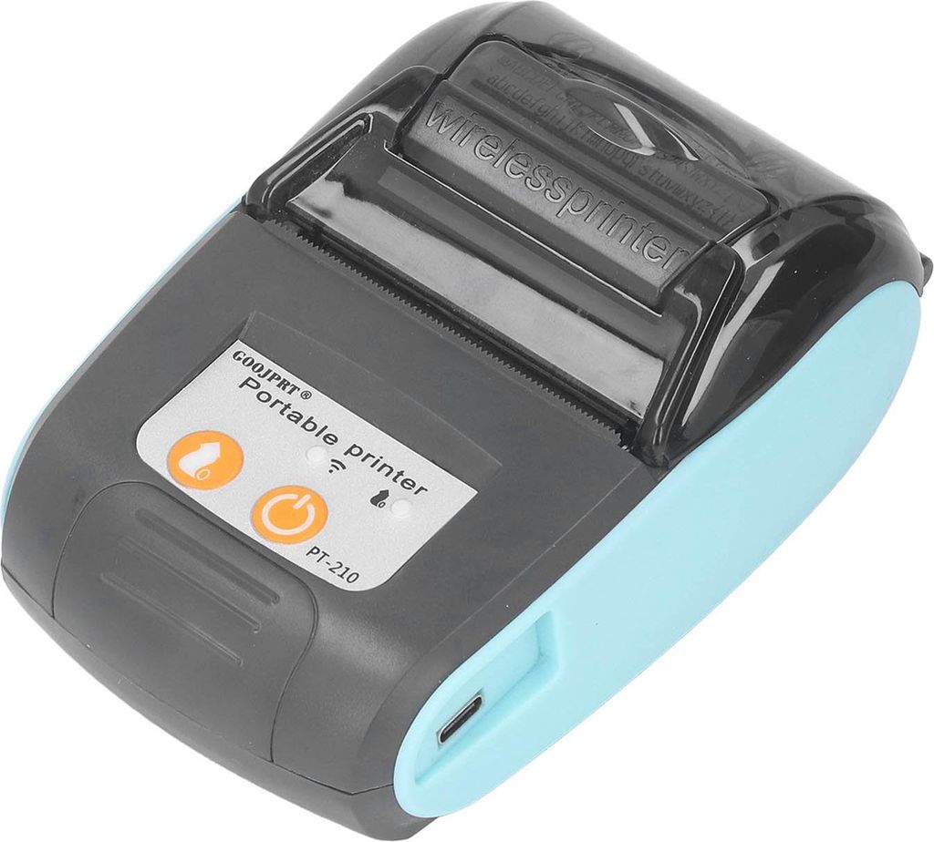 58 mm kabelloser Bluetooth-Thermodrucker für Belege, tragbarer Belegdrucker für Bekleidungsgeschäfte, DC 7,4 V, ohne Abdeckung