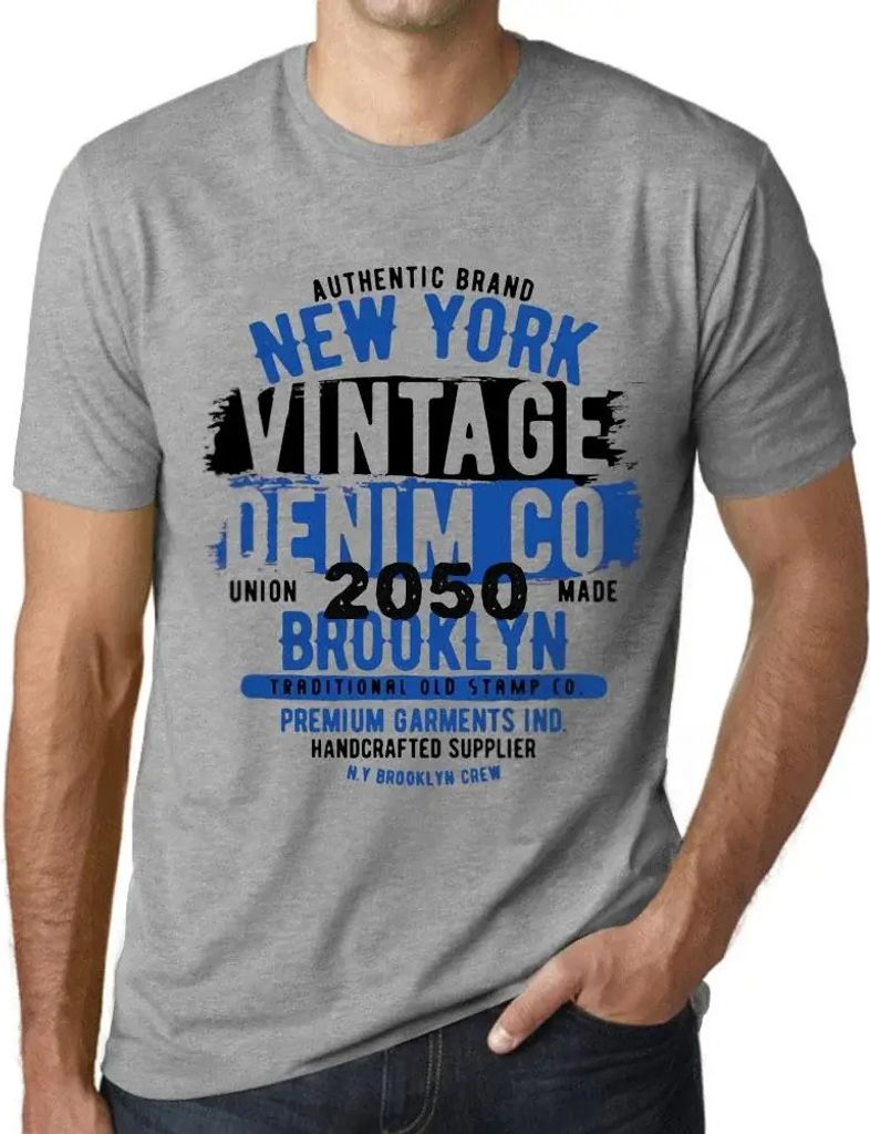 Herren Grafik T-Shirt New York im Jahr 2050 – New York 2050 – Öko-Verantwortlich Vintage Jahrgang Kurzarm Lustige Druck Geburtstag Geschenk