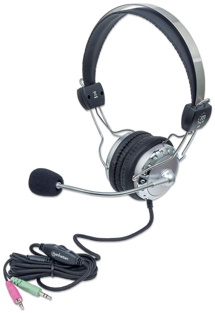 MANHATTAN Headset SLIM LINE Stereo Flexibles Mikrofon aus Produktbild 
