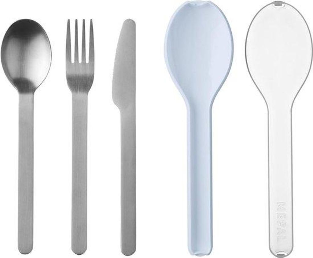 Edelstahl-Reisebesteck-Set 3-teilig mit Messer, Gabel, Löffel