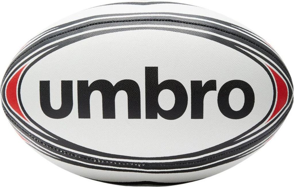 UMBRO RUGBY Ball 26762U Größe 5 weiß/rot/schwarz Produktbild 