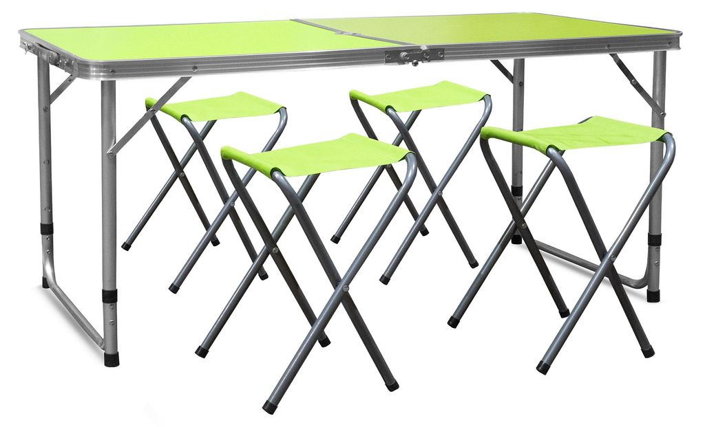 Aga Camping Set – Faltbarer Campingtisch mit 4 Hockern – Produktbild 