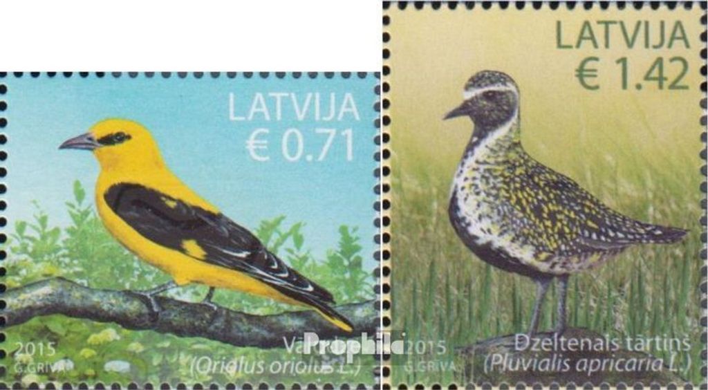 Briefmarken Lettland 2015 Mi 947-948 (kompl.Ausg.) postfrisch Einheimische Vögel