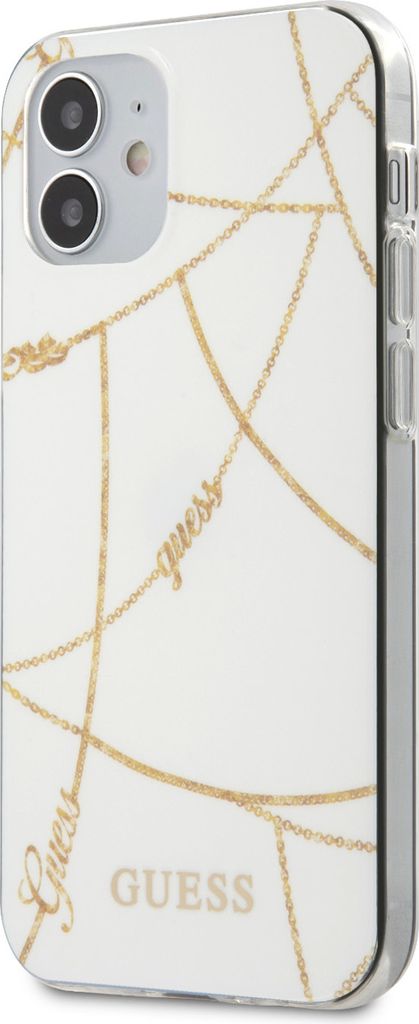 Guess Guhcp12Spcuchwh Iphone 12 Mini 5.4 Weiß/Weißes Hardcase Gold Chain Collection