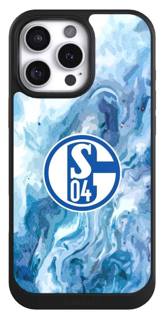 NIVOCASE Hülle für Apple iPhone 16 Pro Max Handyhülle NIVOcore Case Schwarz FC Schalke 04 Fanartikel Logo