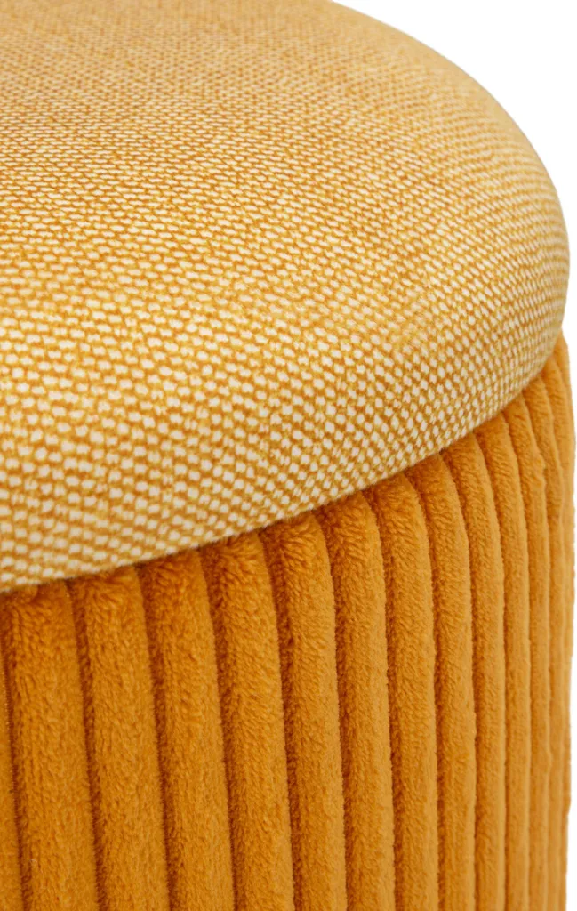 Optimisez votre Espace avec ces 2 Poufs Coffres Bolzano Jaune Moutarde - 4