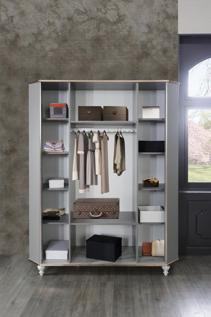 Kinderzimmer Design Set Bett Nachttisch Kommode Kleiderschrank 4 tlg.