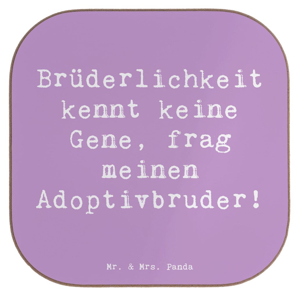 Mr. & Mrs. Panda Tischuntersetzer Spruch Adoptivbruder Liebe - Lavendeltraum - Geschenk, Verbundenheit, Familie, Coaster, Untersetzer Glas, für Gl...
