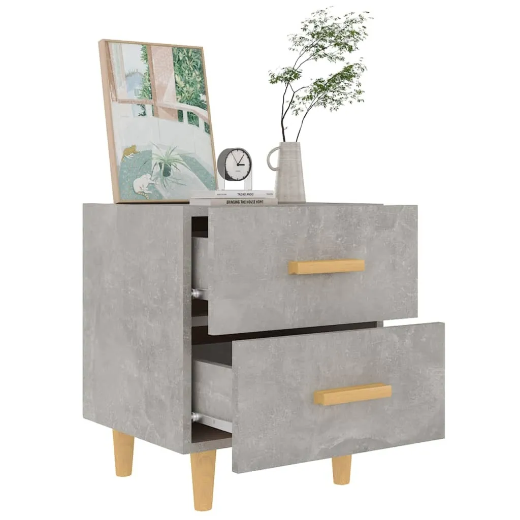 Chevet Gris Béton 40x35x47,5 cm : Lot de 2 tables de nuit modernes - 6