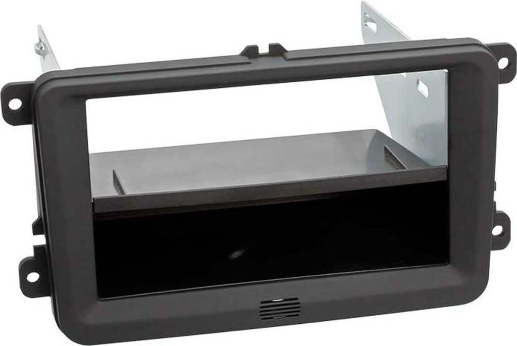 2-DIN Radioblende mit Fach Seat/ für Skoda/VW schwarz Rubber Touch gummierte Oberflächenversiegelung