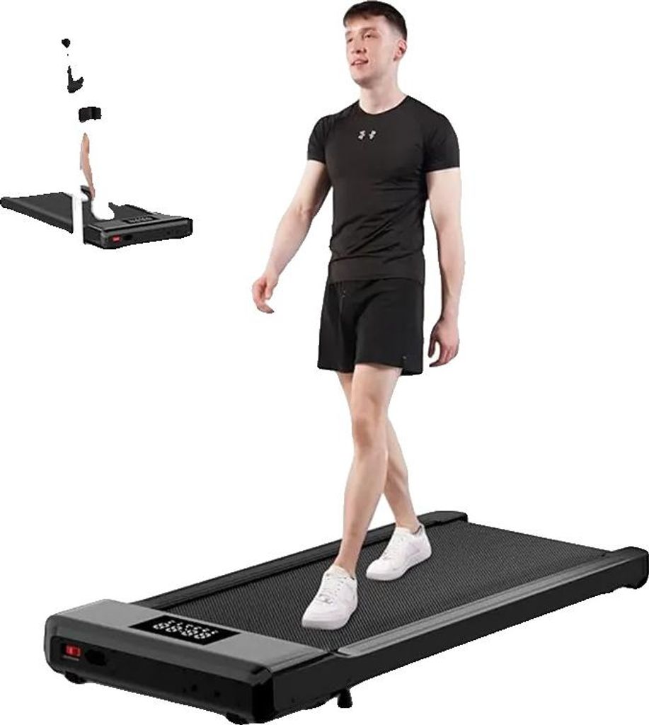 Laufband Walking Pad, kompaktes Design, leiser Betrieb, Schwarz
