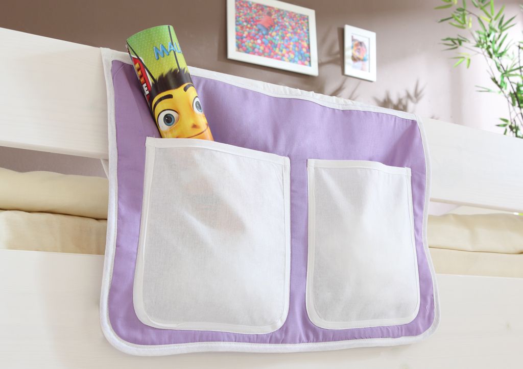 Bett-Tasche für Hoch- und Etagenbetten Lila-Beige