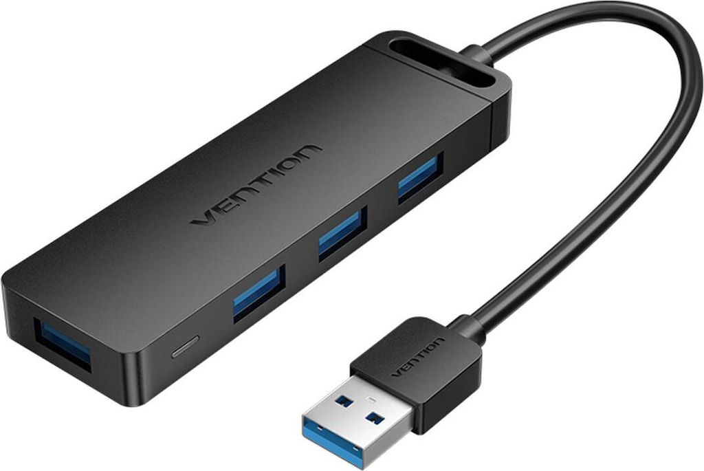 Vention 4-Port USB 3.0 Hub mit Stromversorgung 0.5M Schwarz