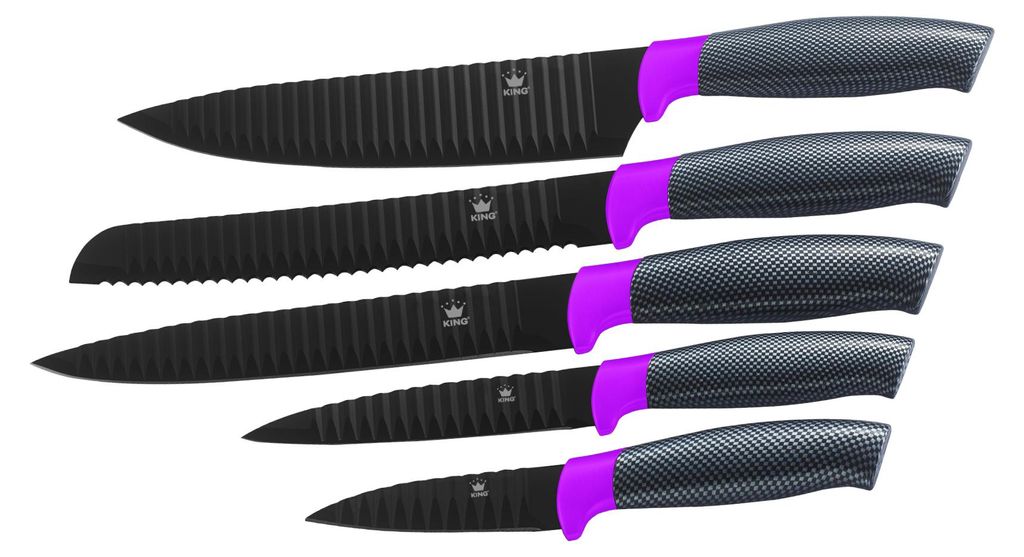 5tlg. Messerset KING® CARBON BERRY LINE Edelstahl Produktbild 