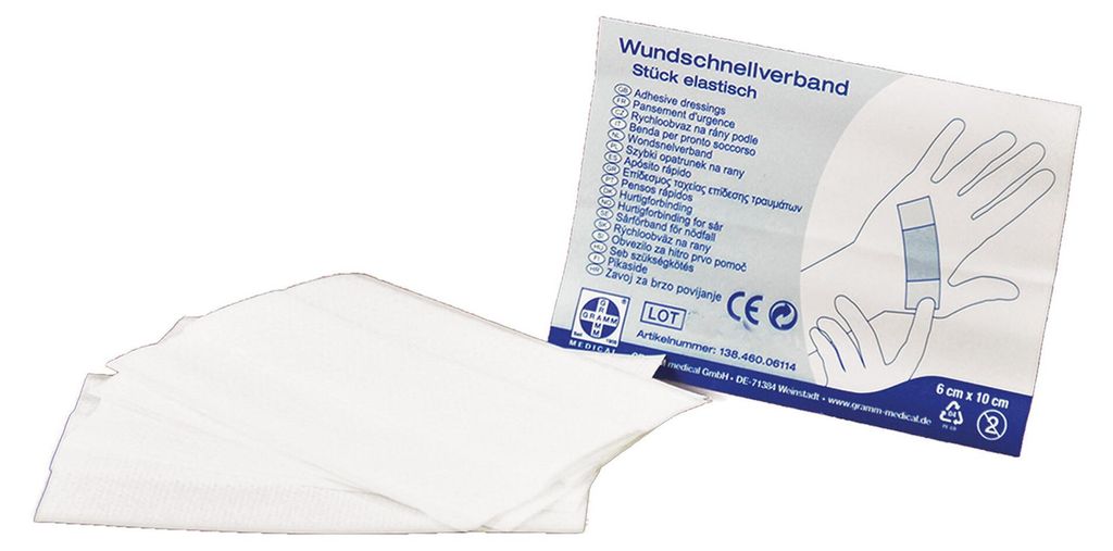 Gramm Medical Wundschnellverband, 6 x 10 cm, non woven 4 Stk