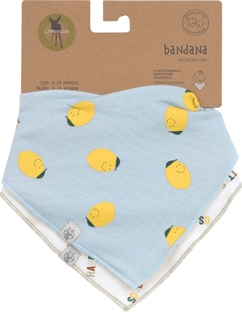 Lot de 2 Bandanas/Col roulé LAESSIG pour bébé - Fruits Lemon Tendance