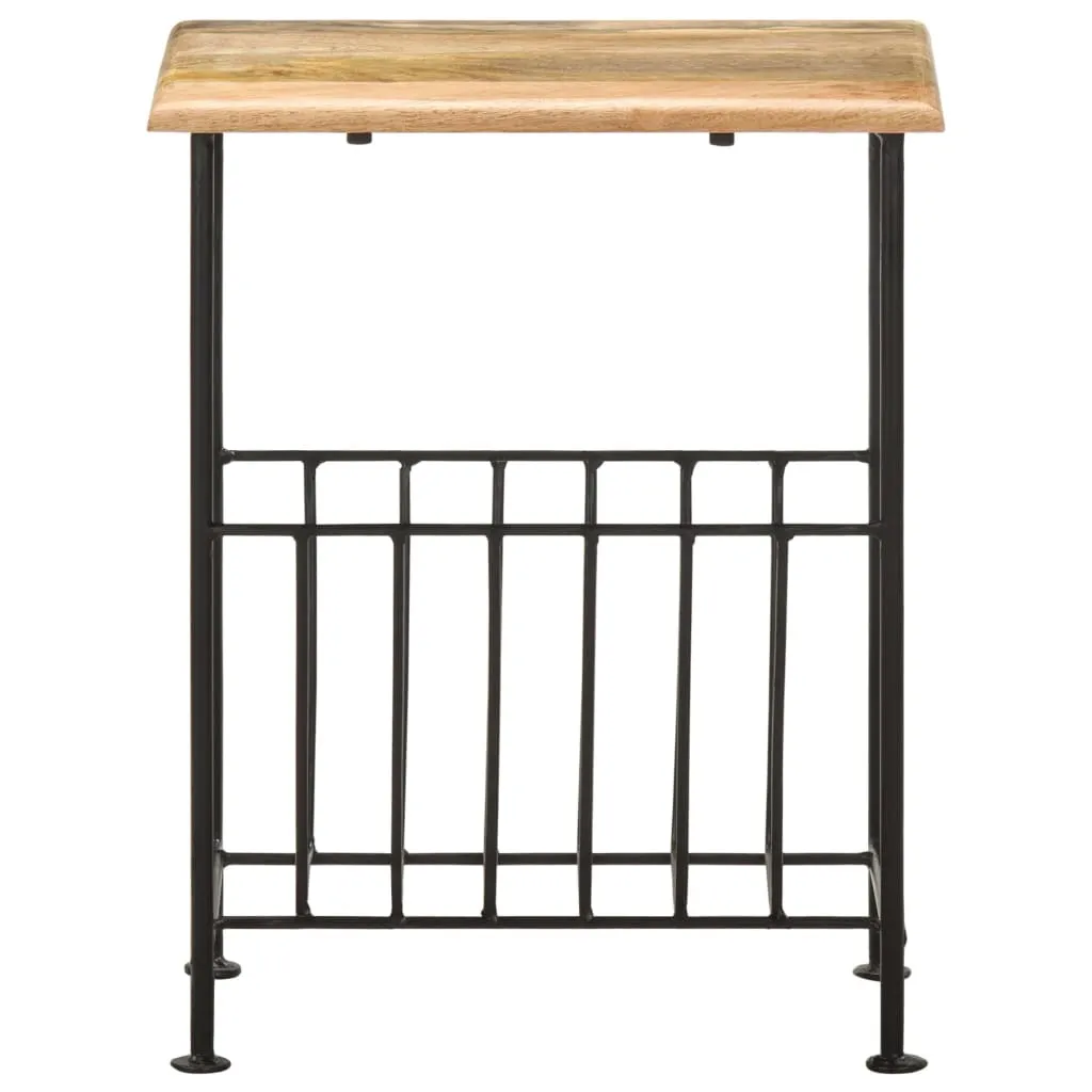 vidaXL Porte-revues 40x30x50 cm en bois de manguier massif et acier