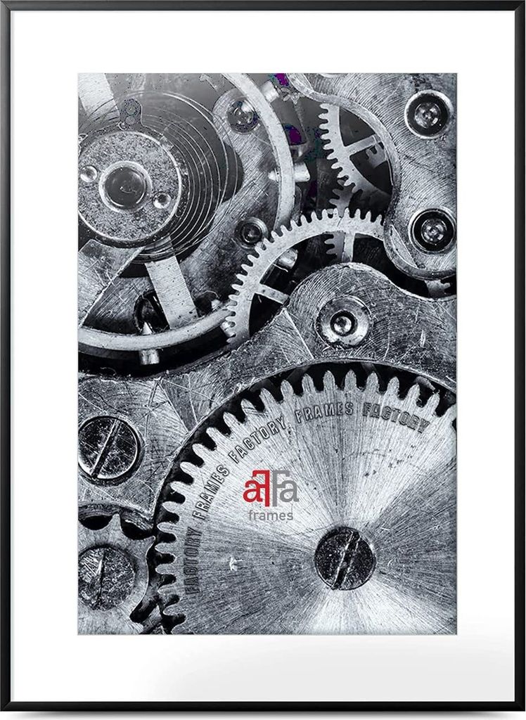 aFFa frames, Alu, Bilderrahmen aus Aluminium, Bild Foto Rahmen, Rechteckig, mit Acrylglasfront, Schwarz, 62x93 cm