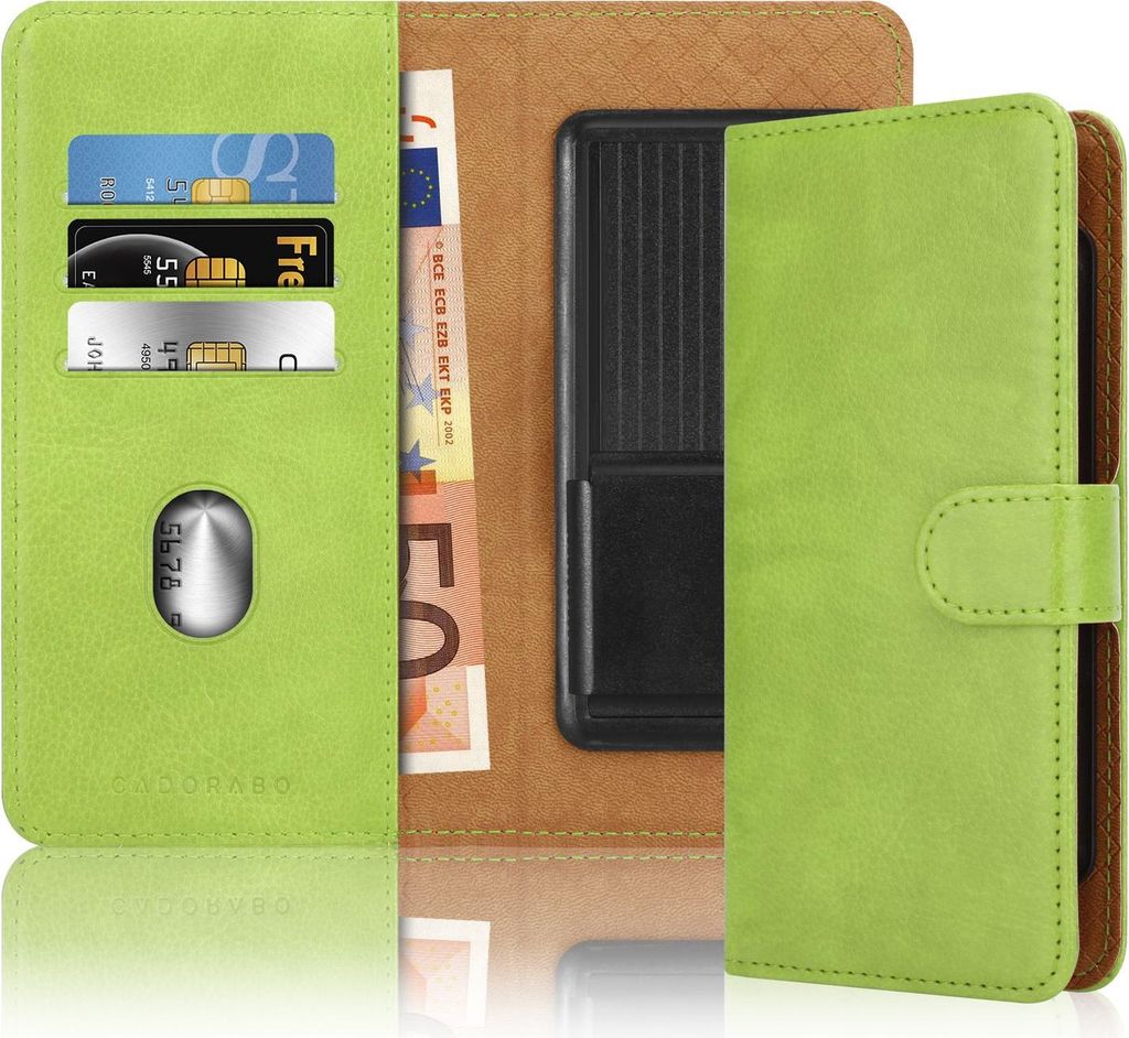 Cadorabo Hülle für Motorola MOTO E6 PLAY Handyhülle in GRÜN mit Kartenfach, 360 Grad Schutzhülle zum klappen- Flip Case Book Cover Kunstleder ...
