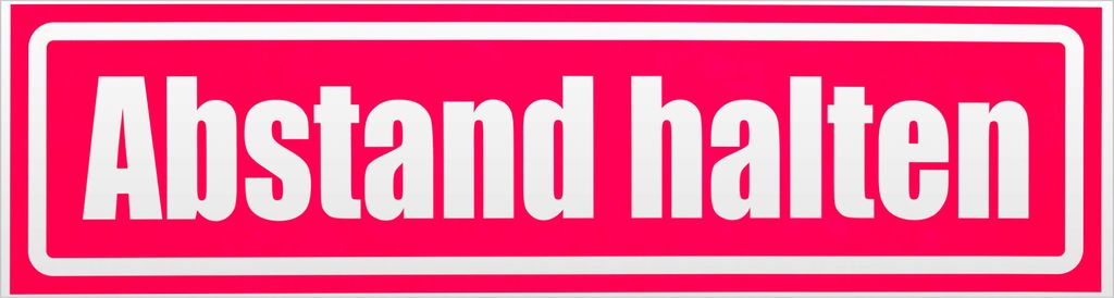 Kiwistar Abstand halten invertiert Magnetschild Schild magnetisch - 45cm Neonpink - Magnetfolie für Auto PKW Kfz