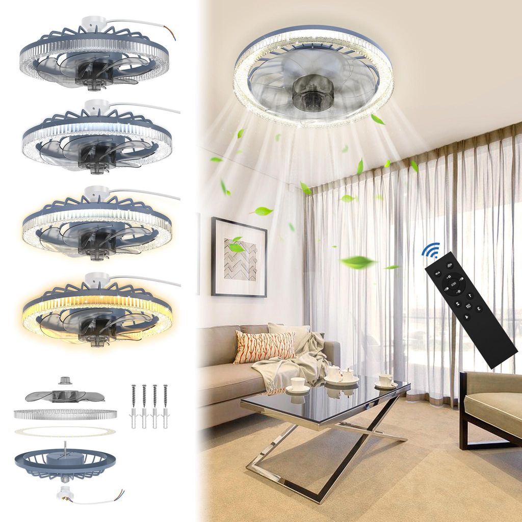 YRHome 60W LED Deckenleuchte, dimmbare Ventilatorlampe mit Produktbild 