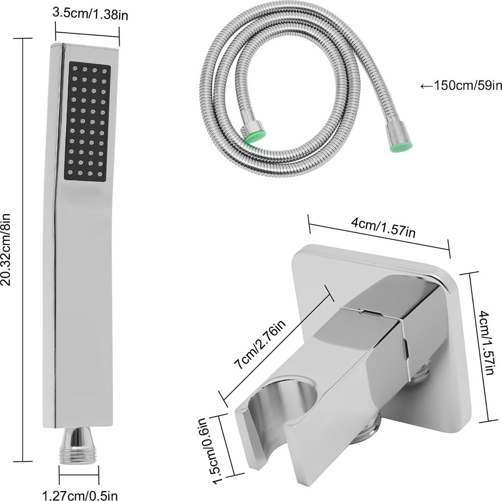 Handbrause Aus Messing, 2-in-1 – Mit 140 Cm Schlauch, Hochdruck & Wassersparfunktion, Mattschwarz