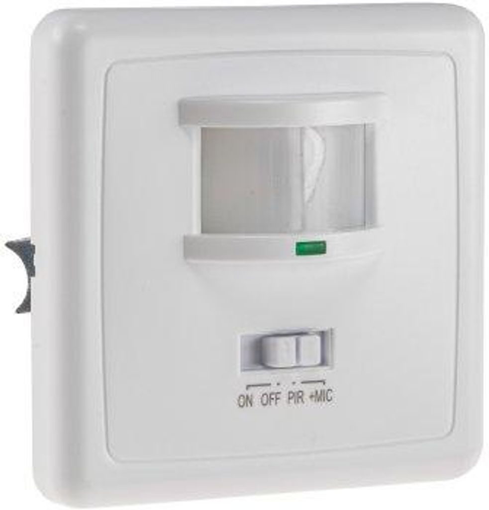 Unterputz PIR-Bewegungsmelder 160° mit Klatschsensor, 3-Draht Technik, weiß