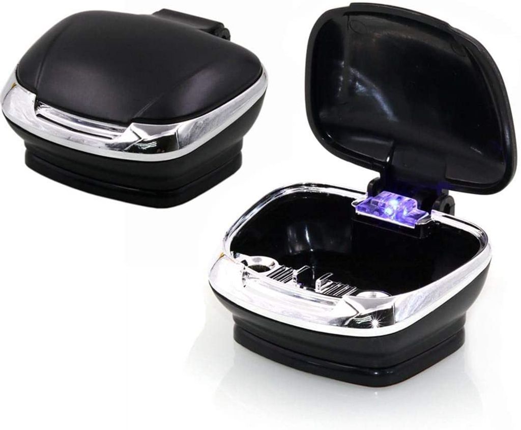 Auto Aschenbecher Auto Logo Aschenbecher LED Blaulicht Aschenbecher Büro Aschenbecher Dekoration Zigarette Rauchhalter Auto Aschenbecher für Nissan Qashqai Geeignet für alle Modelle.