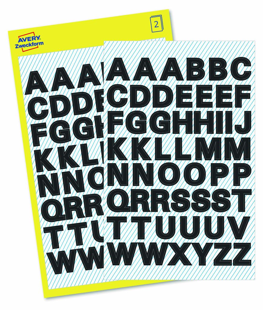 Avery Zweckform 3780, Buchstaben-Etiketten, 85 x 160 mm, Produktbild 