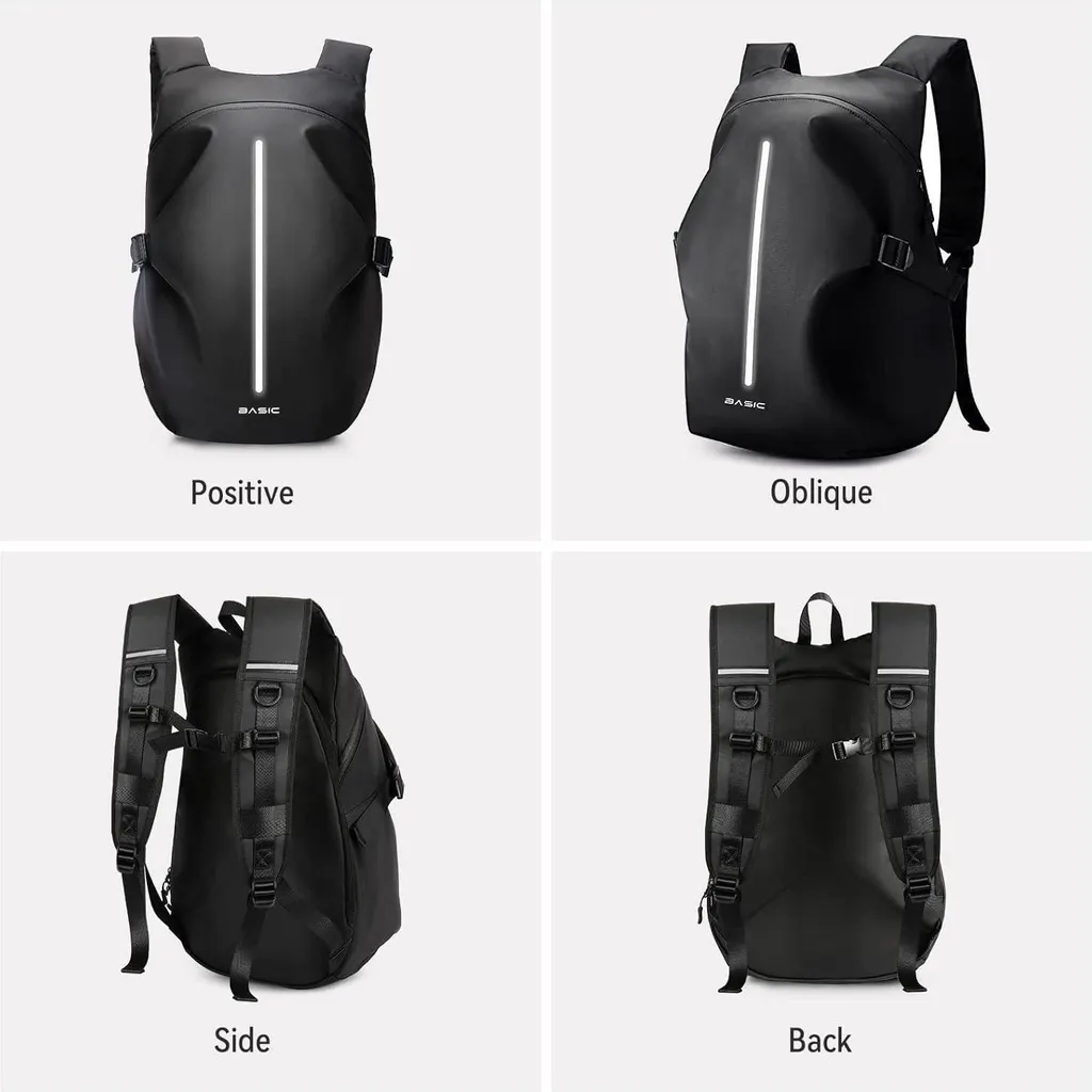 Sac à dos moto étanche avec rangement casque et protection PC 15,6"