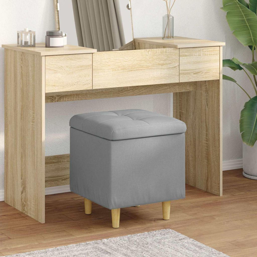 "Schlussverkauf" Ottoman mit Stauraum Hellgrau 40x40x45 cm Stoff - Barhocker C640