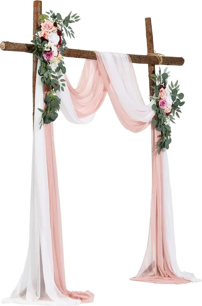 Fleurs de Mariage pour Arche : Kit Durable avec Voilage Rose Sans Stress