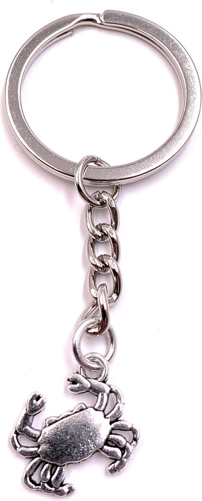 Onwomania Schlüsselanhänger Krabbe Crab Meer Silber Metall Anhänger Charm
