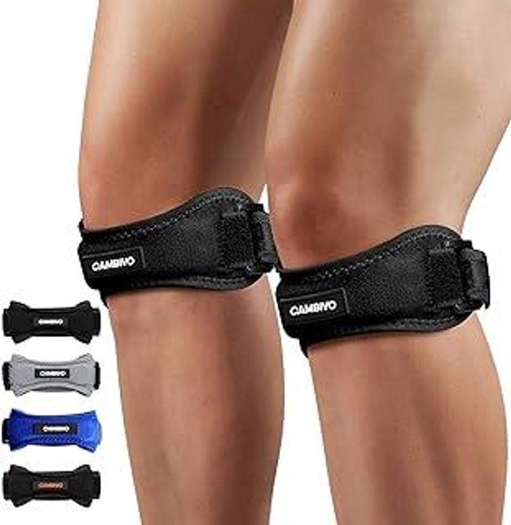 CAMBIVO 2 x Patellasehnenbandage, Knee Support, Patella Kniebandage, Verstellbare Bandage Knie für Damen und Männer beim Sport, Wandern, Fitness,...