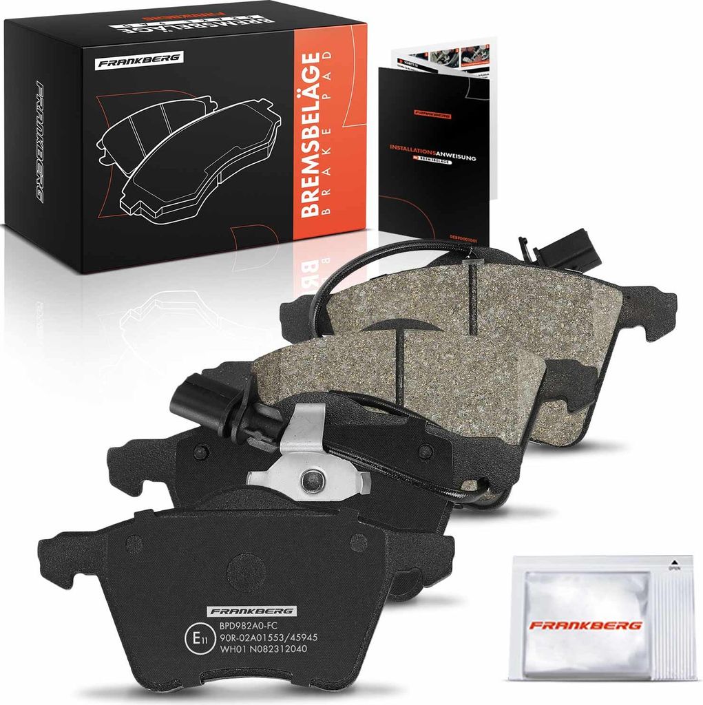 Frankberg 4x Bremsbeläge Vorderachse für VW Sharan Ford Galaxy WGR Seat Alhambra Van 1995-2010