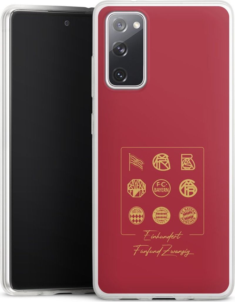 DeinDesign Slim Hülle für Samsung Galaxy S20 FE 5G Silikon Case Ultra Dünn Handyhülle FC Bayern München Fanartikel FCB 125 Jahre