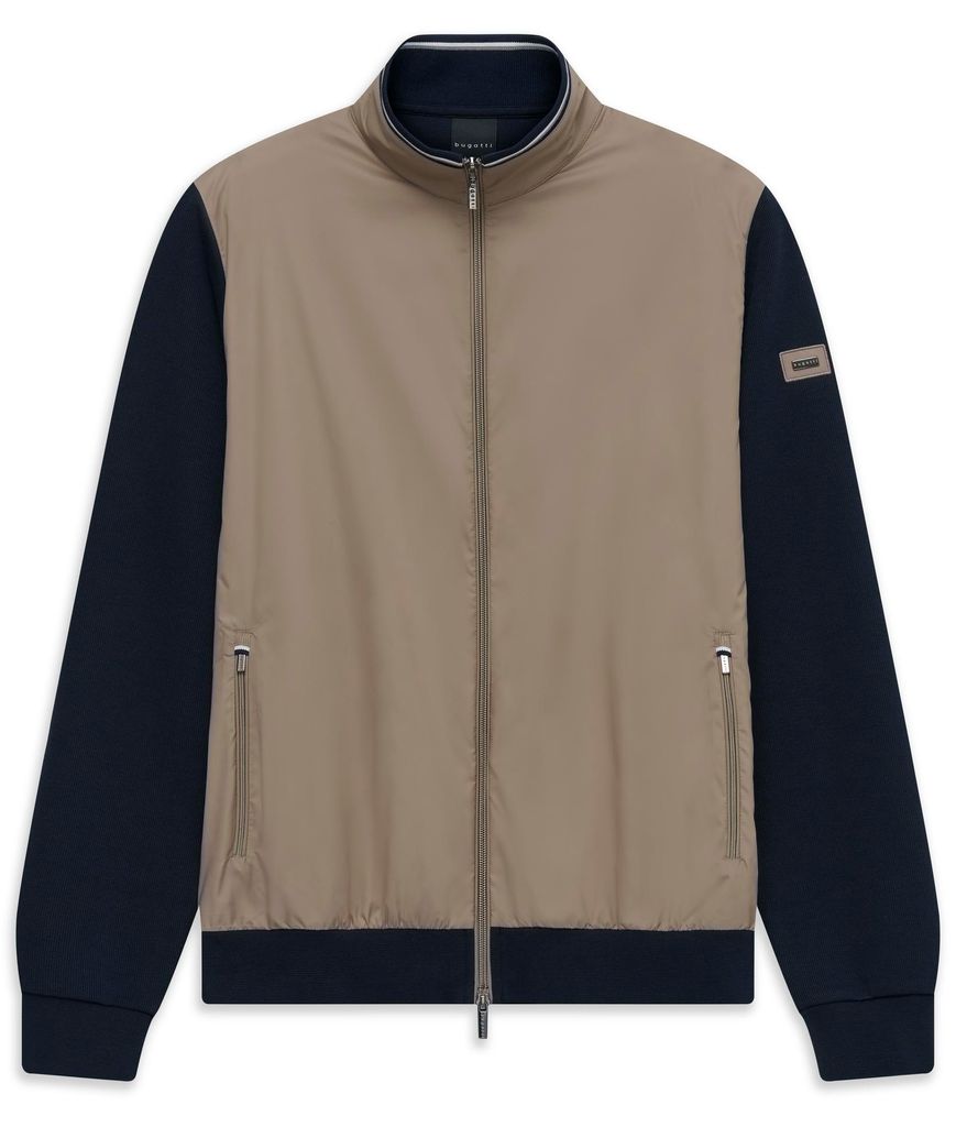 Bugatti Weste beige mit dunkelblauen Ärmeln