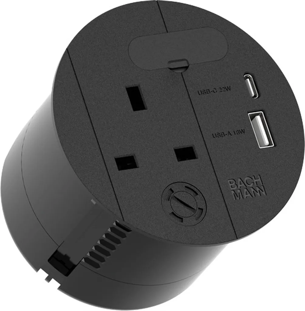 Prise UK avec Chargeur USB A+C 22W pour Éviter l'Encombrement Bureau