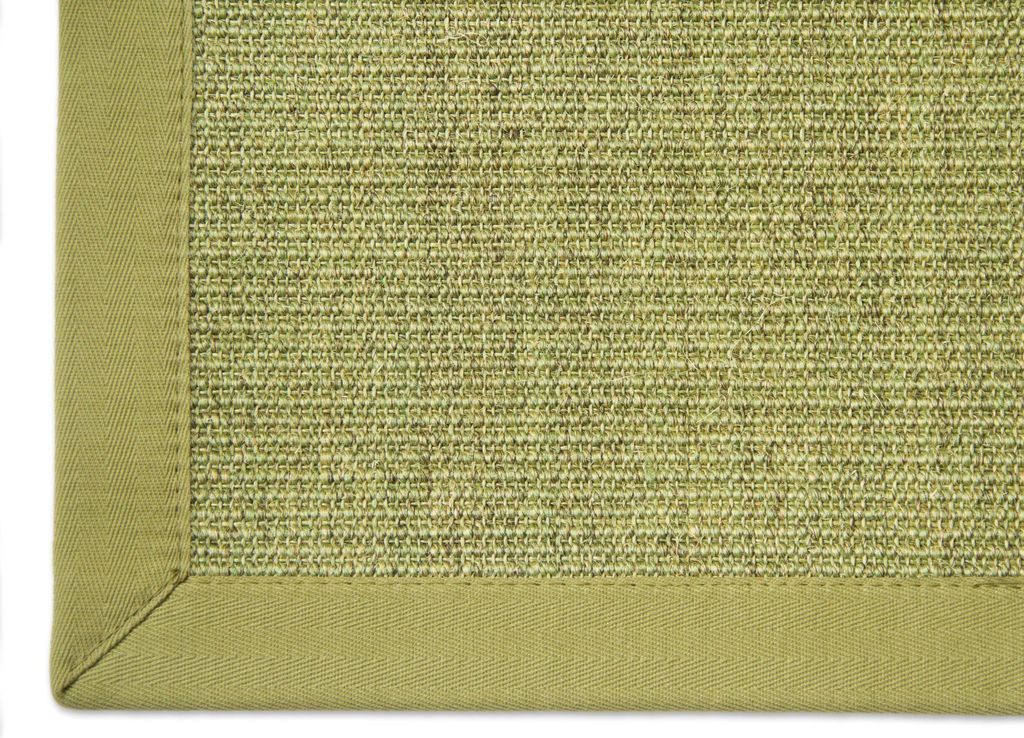Astra Sisal Teppich Manaus mit Bordüre Farbe heu kiwi grün 100% Sisal - 18 Größen, Größe: 250 cm rund