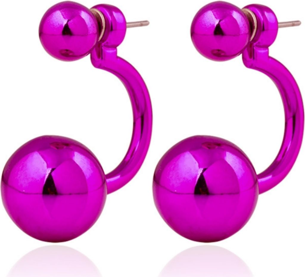 Schöne Doppelseitige Ohrringe in der Farbe Pink